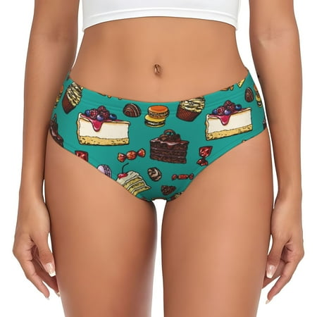 Womens Underwear - cute cake No Show Seamless Underwear for Women  Kawaii Soft Stretch Women s Panties  Hipster Ladies Panties Bikini Underwear Briefs