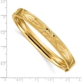thumbnail image 3 of 14K Yellow Gold 5/16 Diamond-Cut Concave Hinged Bangle Bracelet (7 X 8) Made In United States cc5/16, 3 of 5