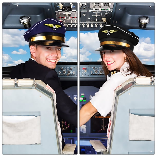 Gorro Piloto Adulto,Gorra Piloto | Sombrero de traje de avión Gorra de marinero | Gorro de piloto para fiesta temática de aerolínea, disfraz de avión, gorro de marinero, gorro para disfraz de