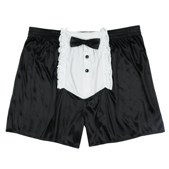 Men's Black Tuxedo Cosplay Stretch Boxer Shorts Underwear