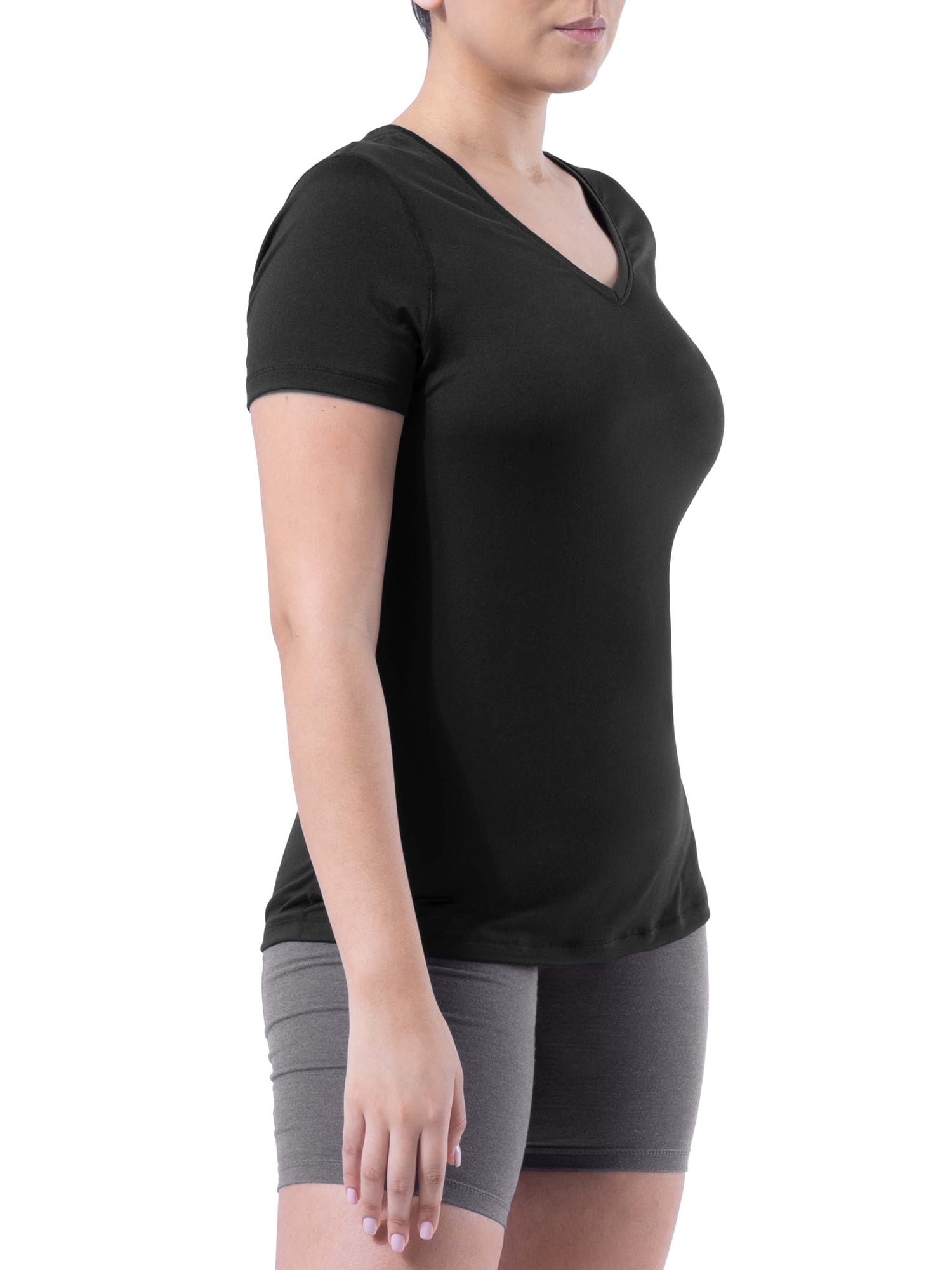Athletic Works Women's Active V-Neck T-Shirt with Short Sleeves, 2-Pack, Sizes XS-XXXL