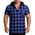 thumbnail image 4 of Mens Plaid Collar Shirts for Going Out Casual Button Tops Short Sleeve Button Down Tshirts Men Fitted Outwears, 4 of 8
