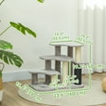 thumbnail image 3 of PawHut 20" Cat Tree Tower 3 Steps Pet Stairs with Tickling Post, Light Grey, 3 of 10