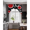 thumbnail image 3 of Geometric Red Swag Valances for Windows, Small Curtains Drapes, Modern Black Grey White Abstract Circle Kitchen Window Curtains Over Sink Window Treatment Valance for Bedroom/Bathroom 56"x36", 3 of 5