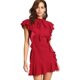 thumbnail image 1 of Vestido de fiesta de cóctel con dobladillo con volantes y manga corta con cuello anudado para mujer Zhivalor WRMH-221-8, 1 of 6