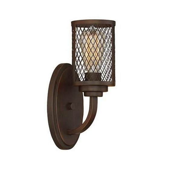 Millennium Lighting Akron 1 Light Metal Wall Sconce Rubbed Bronze Bronze Oil Rubbed