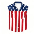 thumbnail image 3 of EliteGoogv Mens Tank Top Patriotic Sleeveless Button Down Shirt For Men 4th of July Outfit Memorial Day Summer 250th Independence Day Top Multicolour 3XL, 3 of 4