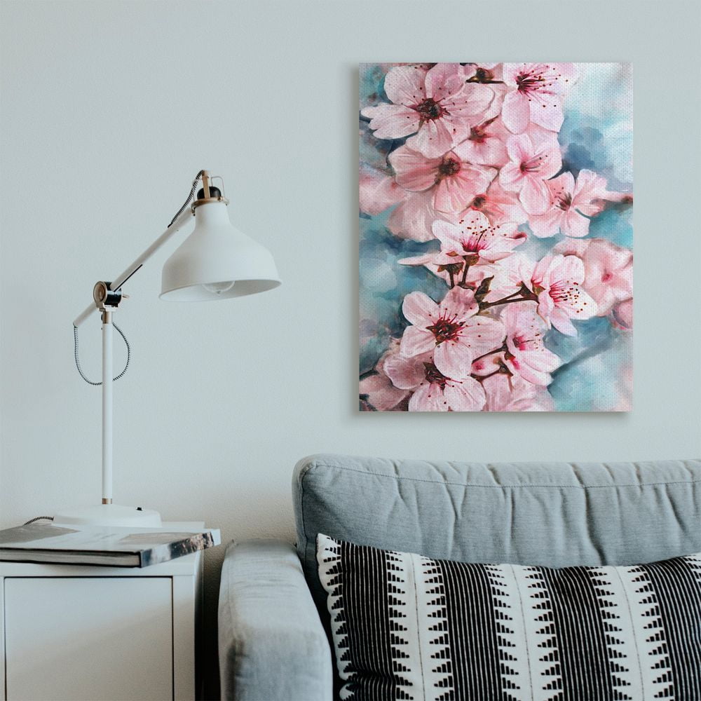 Stupell Industries Branch of Blooming Cherry Blossoms Pink Blue Designed by Ziwei Li