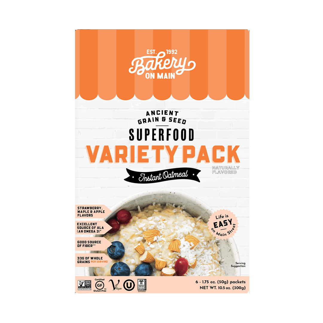 Bakery On Main, Instant Oatmeal Variety Pack, Gluten Free, 1.75 oz., 6 Packets