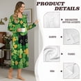 thumbnail image 6 of Xoenoiee Cat Shamrock Print Women's Long Sleeve Nightgown Full Length Sleepwear Button Down Long Sleepshirts St. Patrick's Day Henley Sleep Dress Mumu Dress, S, 6 of 7