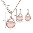 thumbnail image 7 of SPRING PARK Women Round Shape Cat Eye Pendant Necklace Earrings Stud Women Jewelry Gift Set, 7 of 7