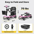 thumbnail image 4 of EAGLOG Upgrade 4 Wheels Mobility Scooter with Removable Battery, Compact Heavy Duty Mobile for Travel, Foldable Powered Wheelchair for Adult, 330lbs, Pink, 4 of 12