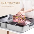 thumbnail image 3 of FORMRS Makeup Bag Travel Cosmetic Organizer for Women Fold Flat Zipper Pouch with Handle, Cute Doughnuts Pattern, 3 of 8