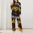 thumbnail image 2 of Disketp Happy Thanksgiving 1 Pajamas Set Long Sleeve Sleepwear Womens Button Down Nightwear Pj Sets-{designName}-X-Large, 2 of 7