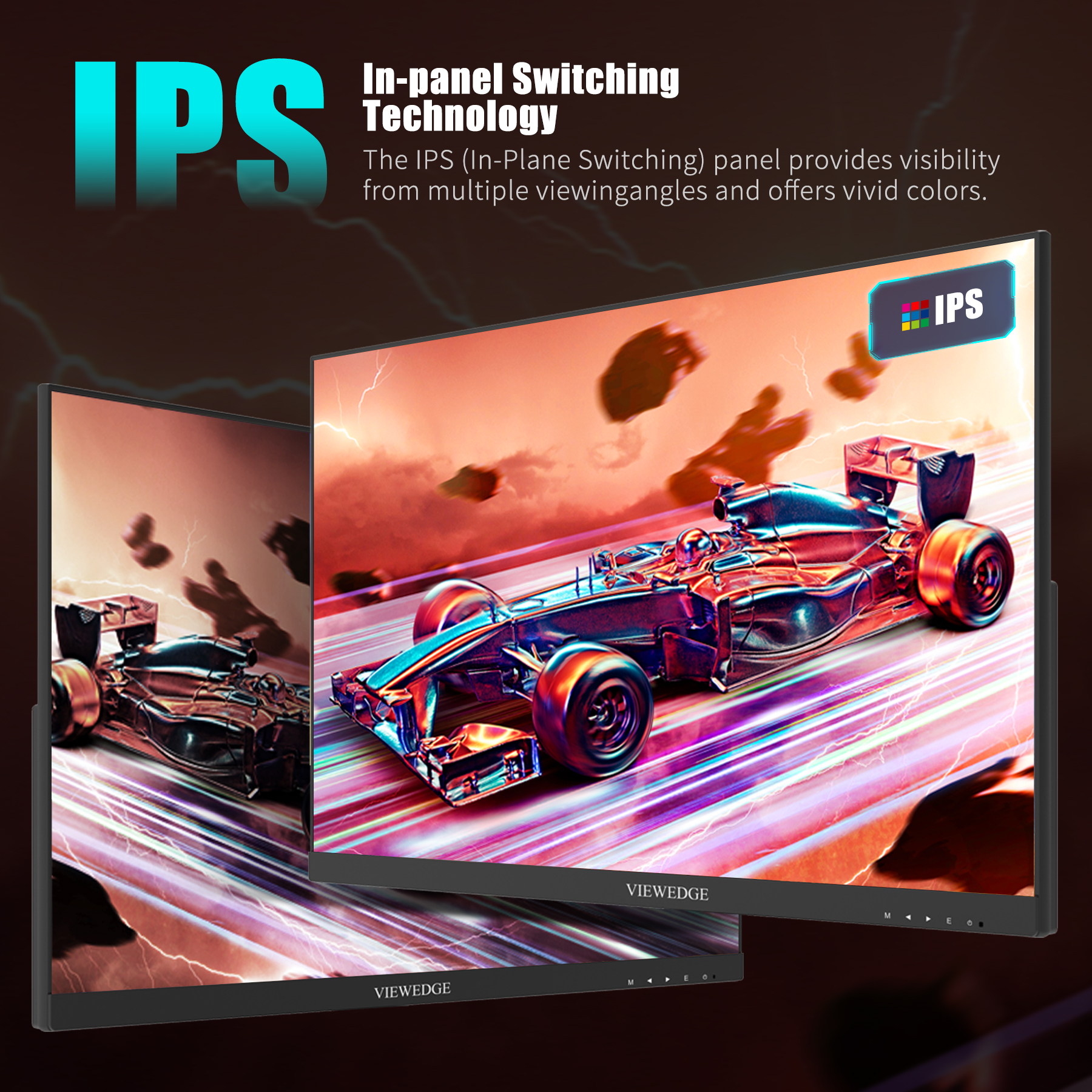 Viewedge 24 Inch Gaming Monitor with 165hz/144hz, IPS 1 ms, FHD 1080p and HDR 10 | PC Computer Monitor with 105% sRGB, Bluelight Filter, 2 HDMI & 1 DP Port, Support Freesync and VESA