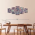 thumbnail image 3 of Elephant Stock Mandala Enchantment Wall Art - Horizontal Multi Panel Canvas - Living Room Wall Decor - Decor Elements Multi Panel - Blue And Beige Decor - 74" x 34", 3 of 8