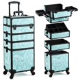 thumbnail image 1 of Carrito de maquillaje Yueieoun Rolling 4 en 1 con ruedas, color turquesa, 1 of 7