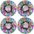 thumbnail image 2 of Shower Caps,Pioneer Flower Floral Print Pattern Waterproof Shower Cap for Women 4 Pieces,Double Reusable Hair Cover for Shower PEVA Elastic Stretch Hem, 2 of 7