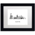 thumbnail image 1 of Trademark Fine Art 'Austin Texas Skyline WB-BW' Canvas Art by Marlene Watson, White Matte, Black Frame, 1 of 4