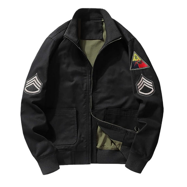 Wyzesi Veste d'Hiver pour Hommes Style Rétro d'Automne Veste de Travail Vêtements de Baseball Veste de Sport Décontractée Tendance Veste de Noël pour Hommes