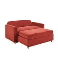 thumbnail image 4 of Serta Tennyson Scandinavian Convertible Loveseat with Full Size Sleeper, Cinnamon Velvet Fabric, 4 of 7