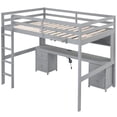 thumbnail image 5 of Wood Full Size Loft Bed In Gray With Desk, Storage & Charging Hub Spot, 5 of 7