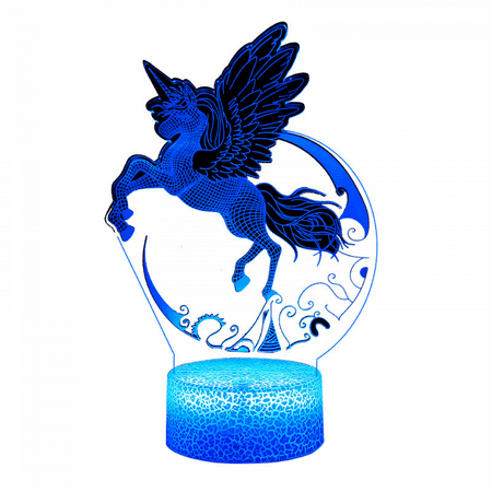 

JUSTUP 3D Night Light LED Illusion Desk Table Lamp 16 Colors Remote (Unicorn D)