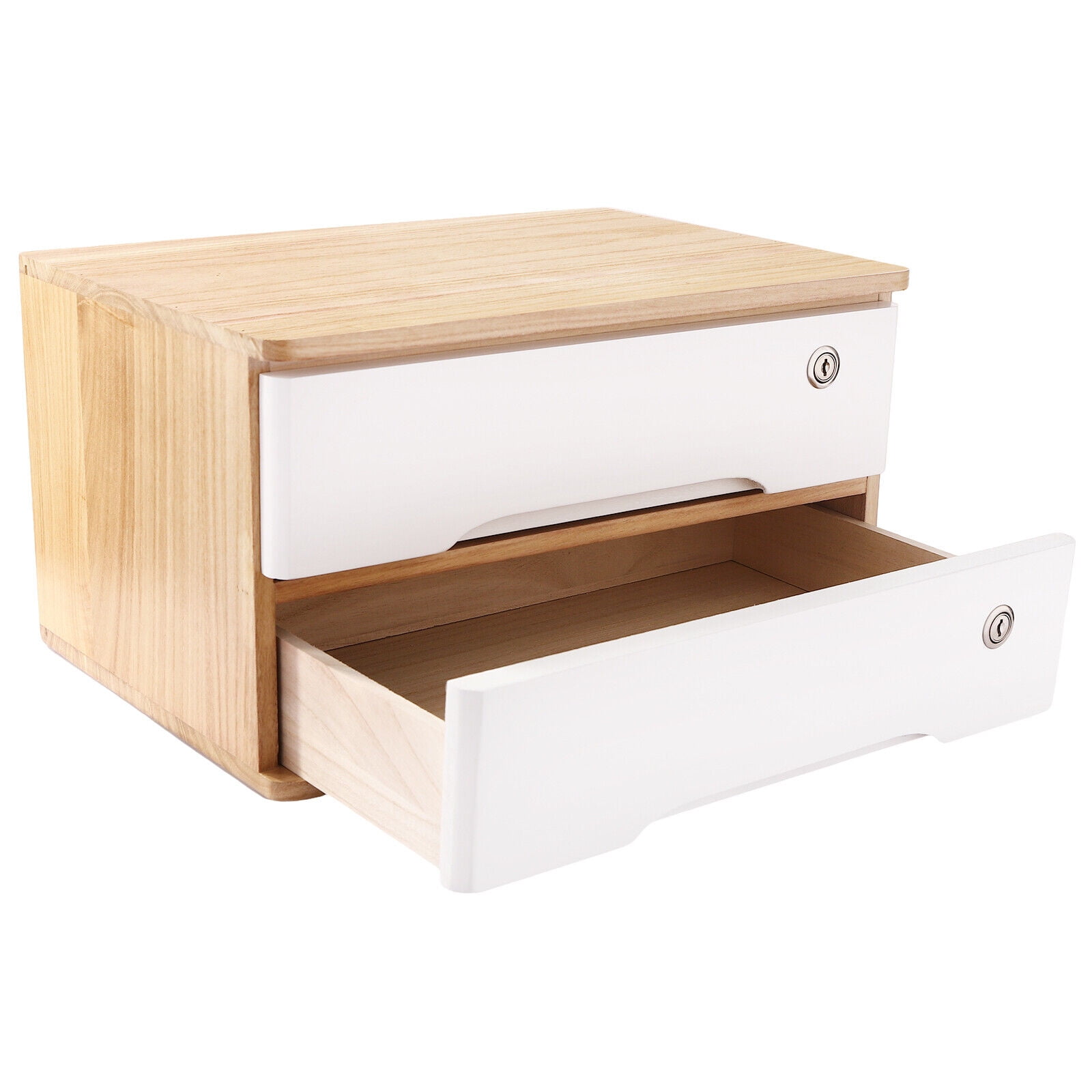 Modern Desktop Storage Box, Desk Organizer, Desktop Storage Box with Lockable Drawers