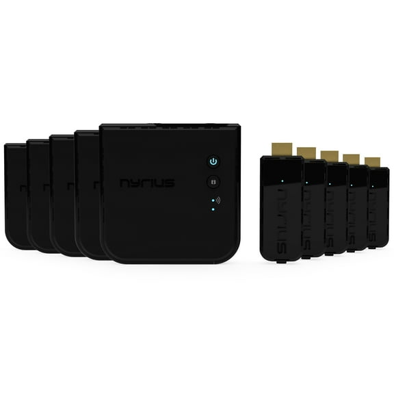 Nyrius ARIES Prime Wireless Video HDMI Transmitter & Receiver for Streaming HD 1080p 3D Video & Digital Audio from Laptop, PC, Cable, Netflix, YouTube, PS4 to HDTV - NPCS549 (Pack of 5)