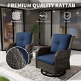 thumbnail image 4 of MeetLeisure 1 PCS Outdoor Swivel Rocker Patio Chair, Wicker Furniture with High Back, Deep Seating, Wide Armrest, Thick Cushions for Deck Porch, Dark Blue, 4 of 11