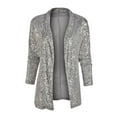 thumbnail image 3 of YAGHYAGH Women's Glitter Sequins Open Front Blazer Cardigan Jacket, 3 of 5