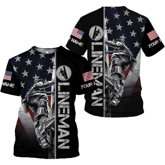 Personalized Lineman 3D Print Hoodies Unisex Pullover Hoodie Gift For Men, Women, Full Size S-5XL For Men Women (T-shirt, S)