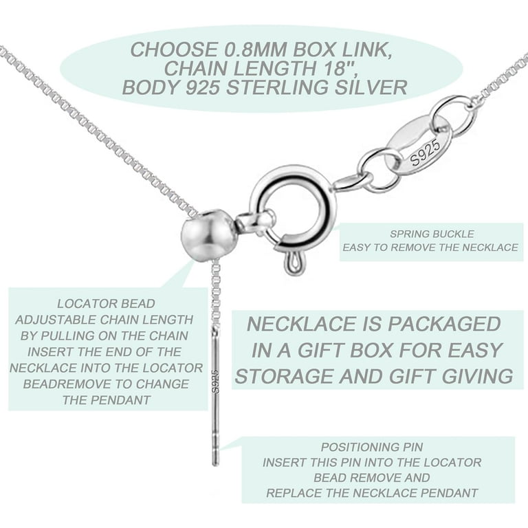 Elegant Italy Silver Box Chain Necklace - 18" Length, 0.8mm Thin, Platinum Plated