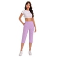 thumbnail image 3 of Women Oversized Dressy Capris Drying Tight Elastic Comfortable Fitness Yoga Pants, 3 of 9