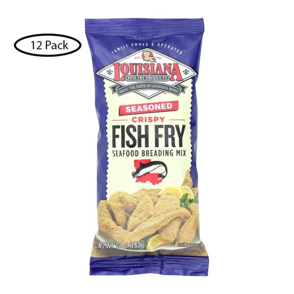 LOUISIANA FISH - Seasoned Crispy Fish Fry Breading Mix - 10 oz, Case of 12