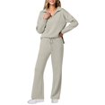 thumbnail image 3 of Conjuntos de Dos Piezas para Mujer, Moda de Otoño 2025, Pantalones Anchos, Conjunto de Estar por Casa, para Viajes y Vacaciones. Caqui S, 3 of 9
