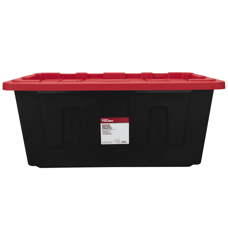 Performax® Industrial 40-Gallon Black Storage Tote with Snap-On
