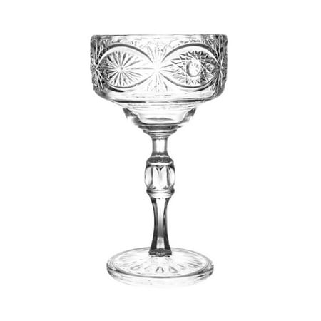 

1Pc Glass Dessert Goblet Dessert Beverage Cup with Relief Patterns (Transparent)