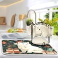thumbnail image 5 of Kitchen Drying Mat Kitchen Drying Pad 16x18In Drying Dish Mat Dish Drying Mats Kitchen Countertop Multi-Function Drain Drying Mat Warm Christmas Beautiful Cat, 5 of 8