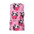 thumbnail image 3 of Easygdp Panda Heart Valentine Pink Men's Mesh Basketball Jersey Quick Drying Sleeveless Shirts Fitted Muscle Tank Tops Sport Round Neck T-Shirt - 3X-Large, 3 of 9