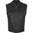 thumbnail image 4 of Defy SOA Cowhide Leather Vest, Biker Collar Style Jacket with Pockets, Black, S, 4 of 5