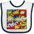 thumbnail image 3 of Inktastic My Grandma Loves Me Boys or Girls Baby Bib, 3 of 4
