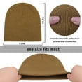 thumbnail image 7 of 3 Pack Straight Knit Beanie Hat for Men & Women - Winter Warm Skull Cap, Stretchy Unisex Cold Weather Beanie, 3 Brown, 7 of 7