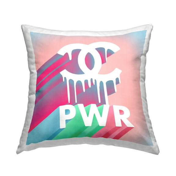 Stupell Industries Drippy Fashion Power Phrase Glam Pastel Phrase Design by Ziwei Li Throw Pillow