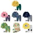 thumbnail image 3 of SYNPOS Toddler Baby Boy Sweatshirt Outfit Cartoon Dinosaur Long Sleeve Top Patch Sweatsuit Jogger Clothes Set 0-5 Years, 3 of 5