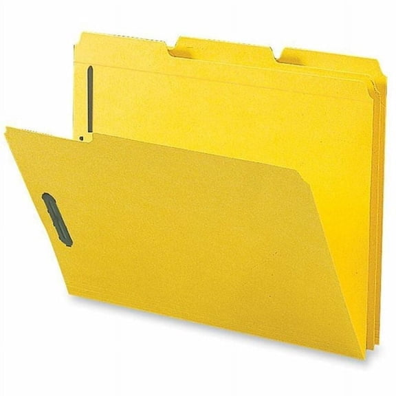 Business Source, BSN17270, Colored Fastener Folders, 50 / Box, Yellow