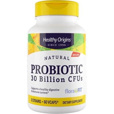 Healthy Origins Probiotic 30 Billion CFU's (Shelf Stable, Non-GMO, Gluten Free, Digestive Health, Gut Health, Immune Support), 60 Veggie Caps