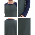 thumbnail image 7 of DARING DIVA Men's Long Sleeve Color Block Casual Raglan T-Shirt S Gray Blue, 7 of 7