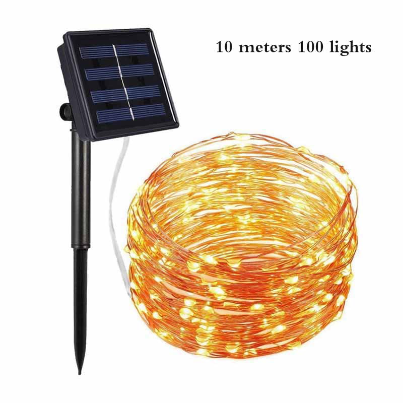 Details about   10M 100 LED Solar Fairy String Light Copper Wire Outdoor Waterproof Garden Decor 