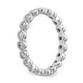thumbnail image 4 of Solid 14k White Gold 1/2ct Bezel Set Diamond Anniversary Wedding Band Eternity Ring Size 7, 4 of 6